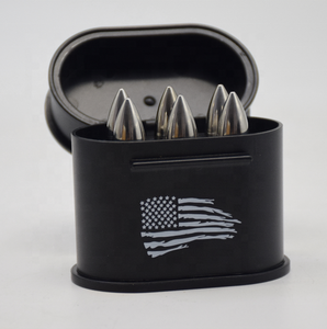 6 piedras de bala de enfriamiento de whisky en forma de bala de acero inoxidable de grado alimenticio personalizado - Product Image 5