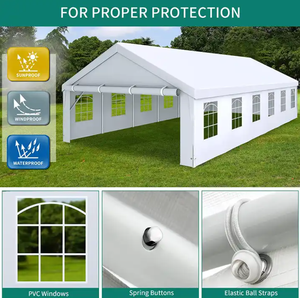 TUOYE Custom 5X 10m telaio in acciaio esterno grande tettoia per tettoia nuova in ferro per eventi di nozze copertura della festa trattata a pressione natura - Product Image 5