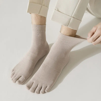 Chaussettes à cinq doigts en coton avec logo personnalisé, chaussettes classiques à cinq doigts pour hommes