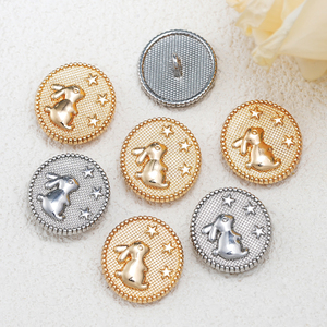 Nhà Máy Bán buôn phục sinh Bunny kim loại Áo sơ mi nút tay khâu men trang trí DIY phụ kiện hoa mẫu logo cho quần áo - Product Image 3