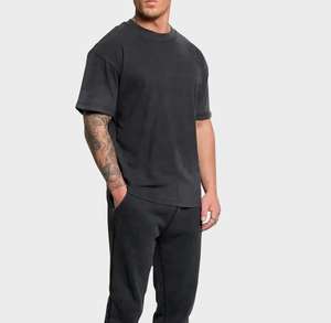 T-shirt personnalisé en coton épais, coupe courte, streetwear de haute qualité, t-shirt oversize vierge, t-shirt de créateur à col rond et coupe carrée - Product Image 4