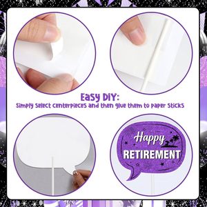 Set di 24 Accessori per Foto Booth a Tema Pensionamento, Decorazioni Viola e Nere per Festa di Pensionamento Femminile - Product Image 2