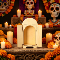 1 boîte à ombres en bois DIY pour la décoration du Jour des Morts, d'Halloween et la peinture artisanale