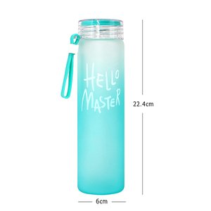 Madou, botella deportiva de borosilicato de 500ml, bebida directa, cubierta de tela elegante personalizable, tapa sin BPA, deportes coloridos esmerilados - Product Image 4