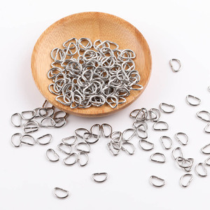 Mini hebilla de metal con forma de D para manualidades, accesorios de bolsos y ropa, suministros para la fabricación de joyas, forma ovalada, acabado chapado - Product Image 1