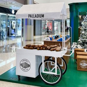 Movable Promotional Vehicle Entrepreneurial Stall Small <b>Trolley</b> <b>Outdoor</b> Vendor Wine <b>Drinks</b> Snacks Promotional Fast Food Truck - Product Image 2