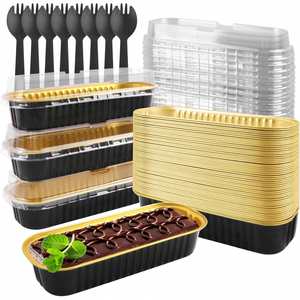 Disposable PET Mini Loaf Pans Lids 100 Pack 6.8oz Aluminum <b>Foil</b> Eco-Friendly Food Grade Cake Baking Pans Cupcake Tins <b>Containers</b> - Product Image 1