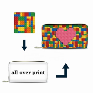 Grand portefeuille en cuir personnalisé, motif <span class=keywords><strong>Lego</strong></span>, résistant aux chocs, étui en cuir pour femmes, léger et à la mode - Product Image 2