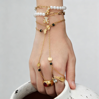 Bracelet chaîne géométrique en acier inoxydable avec pendentif cœur en zircon pour femme, bijoux de mode à superposer, vente en gros