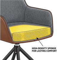 Chaises de salle à manger pivotantes à 360°, chaise ergonomique Lixing, fauteuil en tissu avec pieds en métal rembourrés