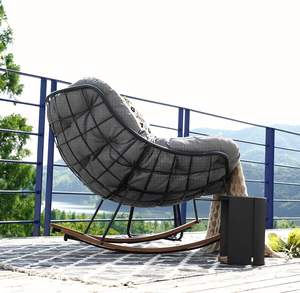 Sillón Mecedora Dwoo Moderno Gris Acogedor para Sala de Estar Exterior y Dormitorio con Estructura de Metal - Product Image 6