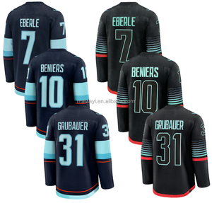 Costura Personalizada de la Mejor Calidad # 10 Matty Beniers # 31 Philipp Grubauer # 7 Camiseta de <span class=keywords><strong>hockey</strong></span> sobre hielo americana Eberle - Product Image 1