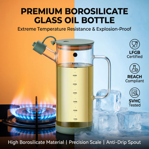 Dispenser Spray per Olio e Bottiglie per Aceto in Vetro Borosilicato di Alta Qualità da 550ml 750ml 19oz 26oz per Cucina e Olio Vegetale - Product Image 4