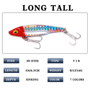 8g/13g/16g/20g balıkçılık Metal jig kaşık Lures VIB Swimbait Spinner Blade yemler uzun döküm bas alabalık Walleye - Product Image 2