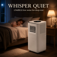 Climatiseur portable intelligent électrique 7000/9000 BTU, fonction de refroidissement, usage domestique, classe d'efficacité énergétique, télécommande en plastique