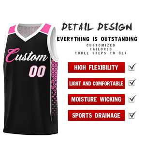 Maillot de basket-ball personnalisé à double face avec motif dégradé noir et blanc - Product Image 4