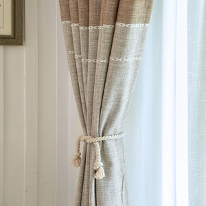 Cortina de Lino Estilo <span class=keywords><strong>Japonés</strong></span> Translúcida Tejida Sólida Personalizable, Tela de Lino y Algodón Engrosada para Montaje en Pared, <span class=keywords><strong>Tragaluz</strong></span> para Todas las Estaciones - Product Image 1