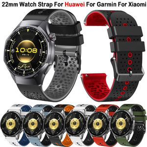 สายนาฬิกาผู้ชายสองสีขนาด 22 มม. สายนาฬิกาทดแทนสำหรับ Garmin Vivoactive <span class=keywords><strong>4</strong></span> สายนาฬิกาซิลิโคน - Product Image 2