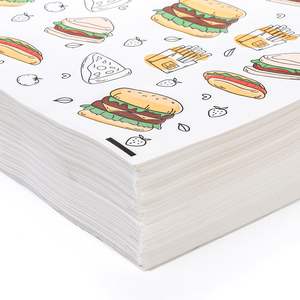 Papier d'emballage pour hamburger avec impression de logo personnalisé, papier de protection contre la graisse, papier d'emballage pour traiteur, papier ciré de qualité alimentaire - Product Image 4