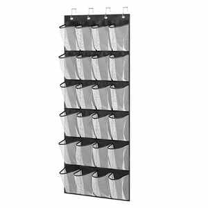 Organizador de Zapatos Colgante Blanco de Diseño Clásico, con Bolsillos de Malla, Estante de Tela con Ganchos Metálicos, Bolsa de Almacenamiento - Product Image 4