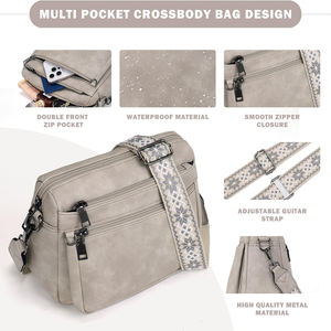 Bolso Bandolera de <span class=keywords><strong>Mujer</strong></span> en Piel Sintética con Cierre de Cremallera, Cartera Integrada Mediana, Correa Ancha Ajustable y Forro de Poliéster - Product Image 4