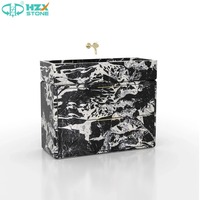 HZX Pierre de marbre blanc Arabescato italien de qualité supérieure pour lavabo de salle de bain avec vasque moderne autoportant