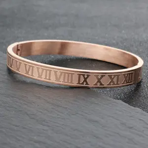 Serie di numeri romani lucidi numeri romani braccialetto di moda braccialetto per uomo e donna 3 colori bracciale in acciaio inox