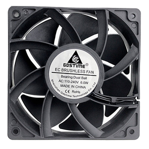 Ventilateur en plastique 120x120x38mm à double roulement à billes, ventilateur axial sans balais pour boîtier d'ordinateur avec débit d'air de 116 CFM, faible niveau sonore de 41,6 dBA - Product Image 1