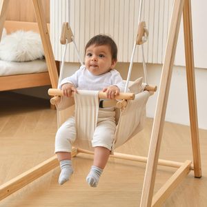 Bé Toddler có thể gập lại <span class=keywords><strong>Swing</strong></span> <span class=keywords><strong>Set</strong></span> cao cấp Montessori đu gỗ Waldorf phong cách tự đứng trong nhà bé đu với đứng - Product Image 5