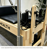 Station de Pilates 3-en-1 de luxe en bois d'érable : Reformer, Cadillac et Trapeze pour un fitness équilibré du corps, avec garantie de 5 ans sur le cadre