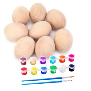 Kit de huevos de gallina de madera de imitación sin pintar personalizado, 8 Uds., 2,5 pulgadas, para manualidades DIY, animando a las gallinas a poner huevos