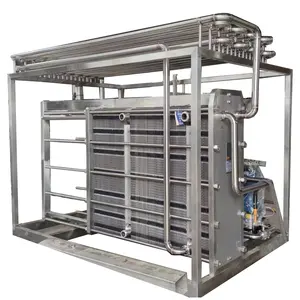Süt, meyve suları, hindistan cevizi su işleme tesisi için uygun 2000L üretim hatları küçük kapasiteli UHT pastörizasyon makinesi