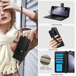 Slim Fit <span class=keywords><strong>S</strong></span> porte-stylo anneau sangle portefeuille fente pour carte fermoir à pression étui de protection complet pour Samsung <span class=keywords><strong>Z</strong></span> pli 7 6 5 <span class=keywords><strong>4</strong></span> 3 - Product Image 4