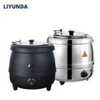 Marmite Chauffe-Soupe Électrique Commerciale de Luxe Liyunda en Acier Inoxydable Noir Mat 500W 10L – Chauffe-Plats et Serveur de Buffet