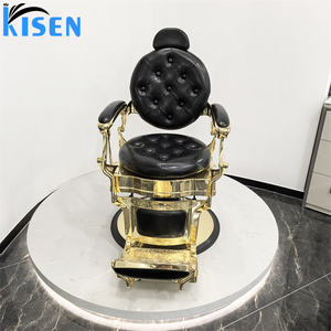 Poltrona Reclinabile Moderna Girevole per Barbiere e Salone, Sedia da <span class=keywords><strong>Parrucchiere</strong></span> Dorata per Uomo, Robusta e Resistente - Product Image 2