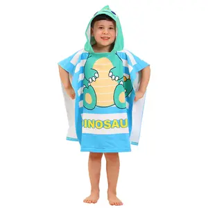 Giá rẻ bán buôn sang trọng phim hoạt hình trẻ em đội mũ trùm đầu Toddler bãi biển khăn mềm trẻ em áo choàng tắm bé sơ sinh bãi biển Khăn