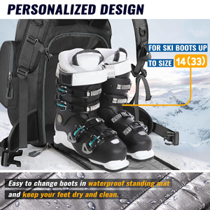 Sac à bottes <span class=keywords><strong>de</strong></span> ski imperméable grande capacité personnalisé, sac à dos pour équipement <span class=keywords><strong>de</strong></span> sport d'hiver, casque, 13x11x22 pouces, certifié BSCI - Product Image 6