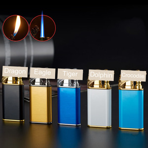 Mejor venta clásico dragón doble llama encendedor logotipo personalizado <span class=keywords><strong>gas</strong></span> Croc encendedor antorcha encendedor pala - Product Image 4