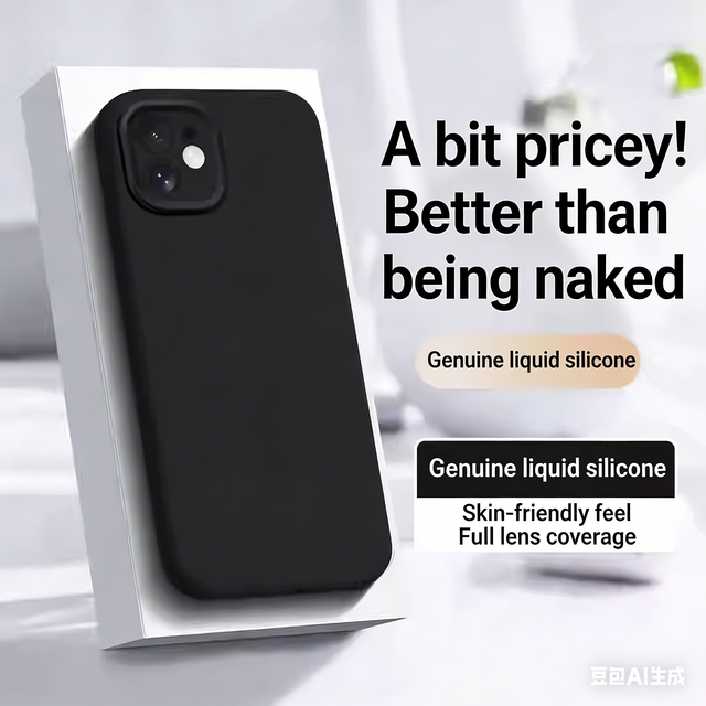 Genuine Liquid Silicone for for 12 Mobile Phone Case Soft Touch Shockproof Slim Fit Lens Protection Plain Design