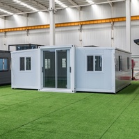 Maison conteneur extensible 20 pieds, maisons préfabriquées, mini-cabane, maison modulaire à double aile, maison préfabriquée de luxe, cabines préfabriquées