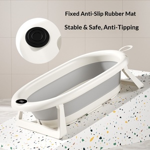 Baignoire pliable en plastique pour bébés, nourrissons et nouveau-nés, utilisation à domicile, design portable - Product Image 4