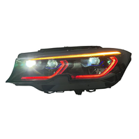 Feux avant SJC Auto V3 fumés tricolores pour BMW Série 3 G20 G28 pré-LCI 19-22, DRL jaune/blanc/rouge, interrupteur, éclairage avant
