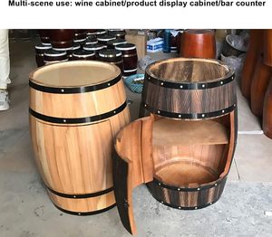 Mueble de Madera Maciza de Roble para Botellas de Vino y Whisky con Puerta con Cerradura, Barril Decorativo para <span class=keywords><strong>Bodega</strong></span>, Estante de Madera para Botellas de Vino - Product Image 5