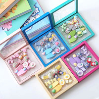 10 Stks/doos Nieuwe Kinderen Kinderen Haaraccessoires Geschenkdoos Haarclip Prinses Bloem Schattige Haarclips Set Met Transparante Doos