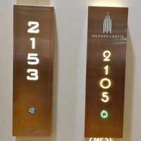 Vente en gros Led électrique intérieur en acier inoxydable lettres fluorescentes surélevées et acrylique éclairage maison numéros plaques