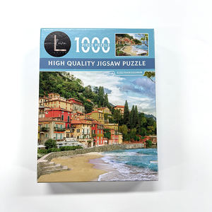Puzzle personnalisé de 1000 pièces, une petite ville en bord de mer, jeu de puzzle de 2 mm pour la famille avec motif <span class=keywords><strong>anglais</strong></span> sur le dos - Product Image 2