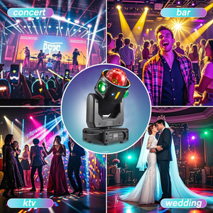 YSHムービングヘッド<span class=keywords><strong>LED</strong></span> RGBディスコライトミュージックコントロール & <span class=keywords><strong>DMX</strong></span>エフェクトプロジェクタースポットライトパーティー結婚式誕生日ハロウィン - Product Image 6