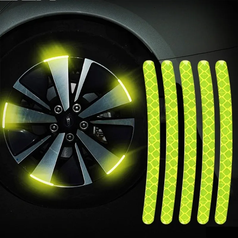 Wheel hub luminous strip car sticker motorcycle wheel hub ring reflective creative personalized decorative sticker reflection