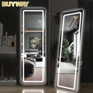 Miroir Spiegel de luxe personnalisé avec cadre en métal, grand miroir de décoration pour la maison, sur toute la longueur, avec montage au sol