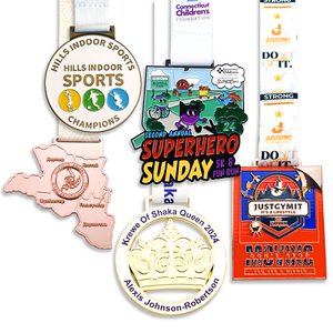 Médaille de compétition en métal cuivre argent or brillant personnalisé de haute qualité avec ruban - Product Image 5